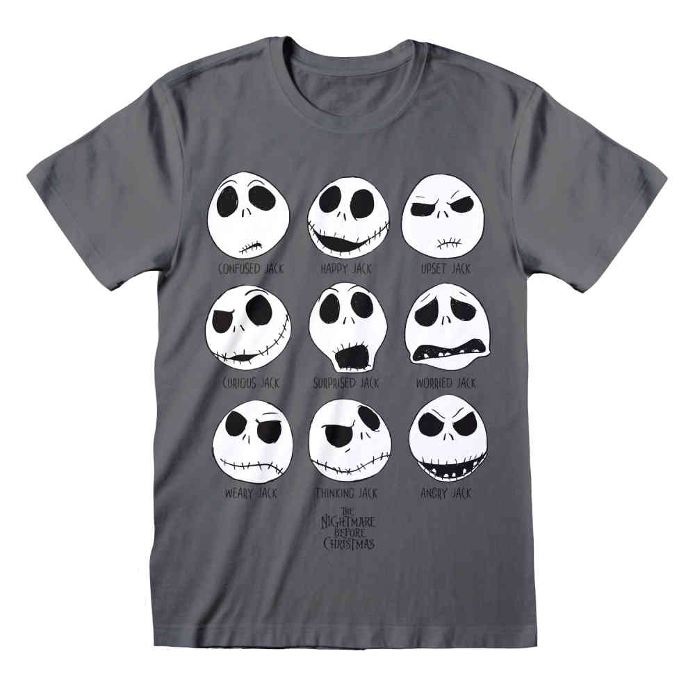 Disney The Nightmare Before Christmas - Many Faces Herren T-Shirt - Grau